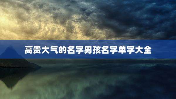 高贵大气的名字男孩名字单字大全