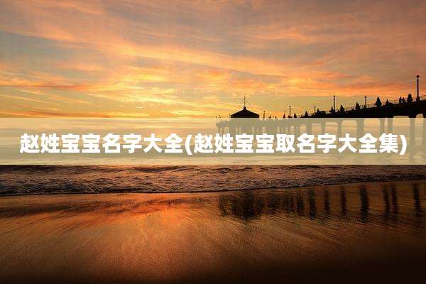赵姓宝宝名字大全(赵姓宝宝取名字大全集)