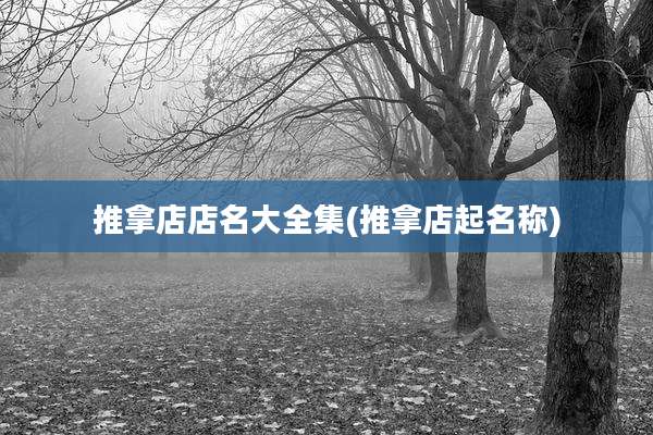 推拿店店名大全集(推拿店起名称)
