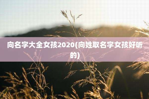 向名字大全女孩2020(向姓取名字女孩好听的)