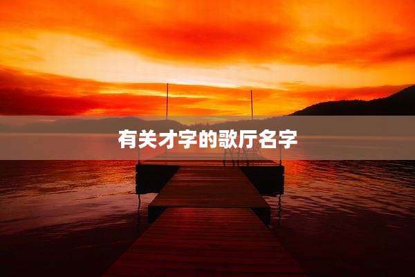 有关才字的歌厅名字