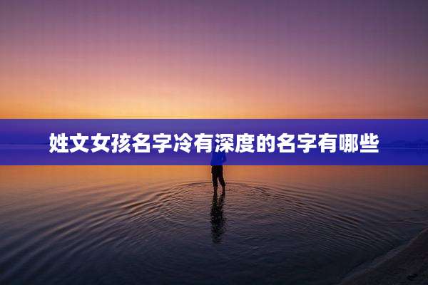姓文女孩名字冷有深度的名字有哪些