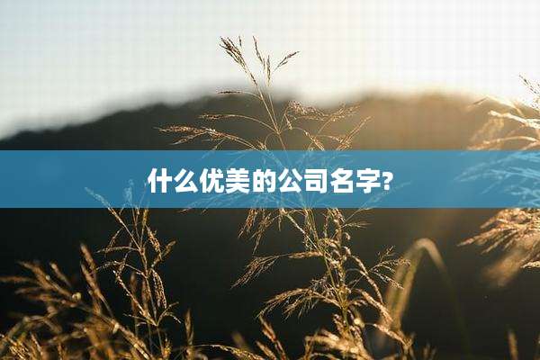 什么优美的公司名字?