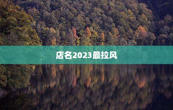 店名2023最拉风