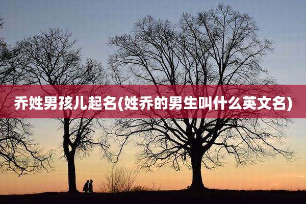 乔姓男孩儿起名(姓乔的男生叫什么英文名)