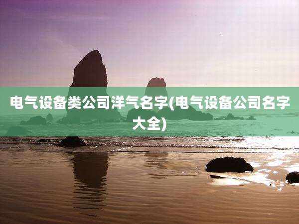 电气设备类公司洋气名字(电气设备公司名字大全)