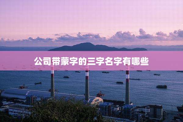 公司带蒙字的三字名字有哪些