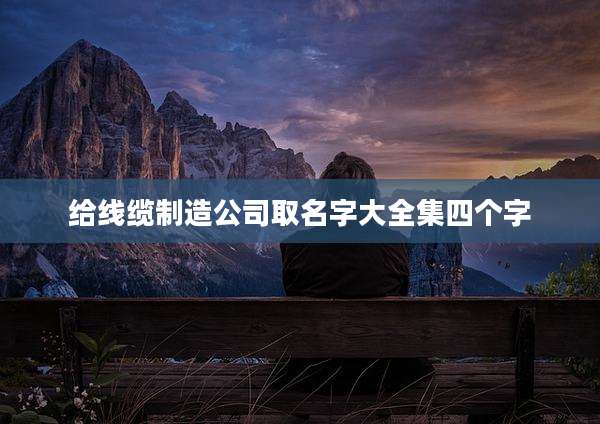 给线缆制造公司取名字大全集四个字