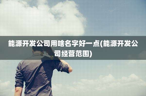 能源开发公司用啥名字好一点(能源开发公司经营范围)