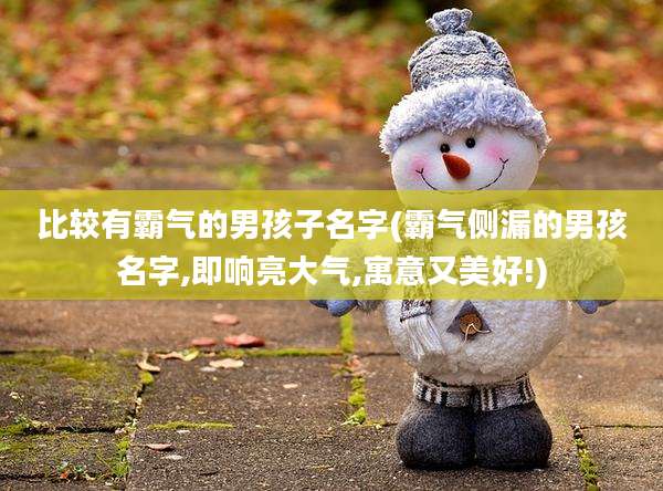 比较有霸气的男孩子名字(霸气侧漏的男孩名字,即响亮大气,寓意又美好!)