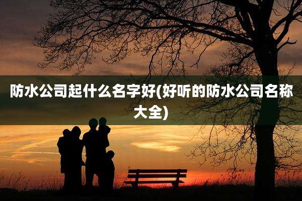 防水公司起什么名字好(好听的防水公司名称大全)