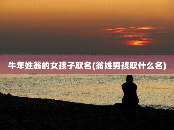 牛年姓翁的女孩子取名(翁姓男孩取什么名)