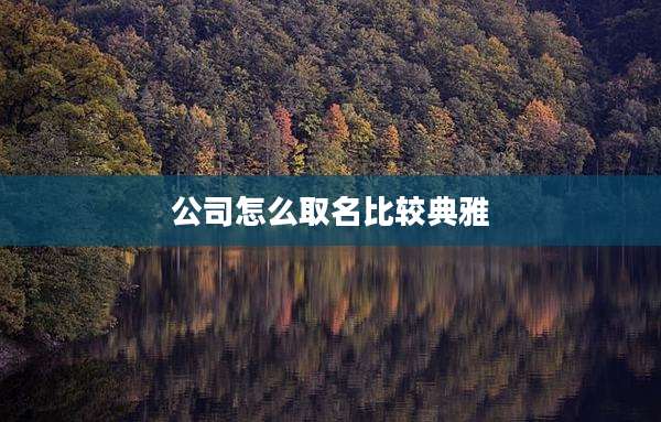 公司怎么取名比较典雅