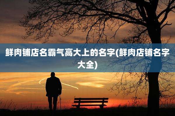 鲜肉铺店名霸气高大上的名字(鲜肉店铺名字大全)
