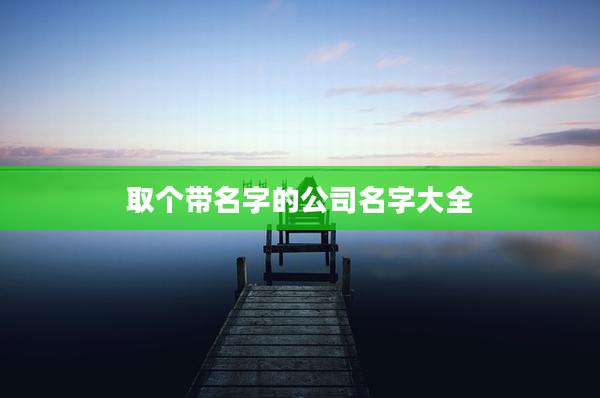 取个带名字的公司名字大全