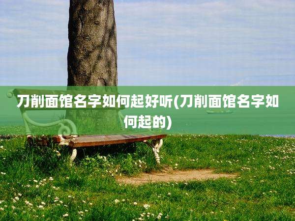 刀削面馆名字如何起好听(刀削面馆名字如何起的)