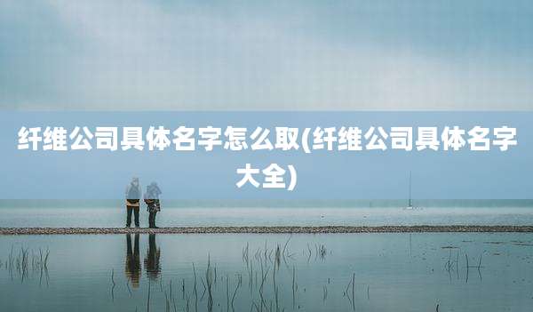 纤维公司具体名字怎么取(纤维公司具体名字大全)