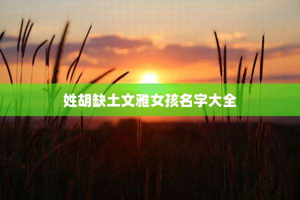 姓胡缺土文雅女孩名字大全