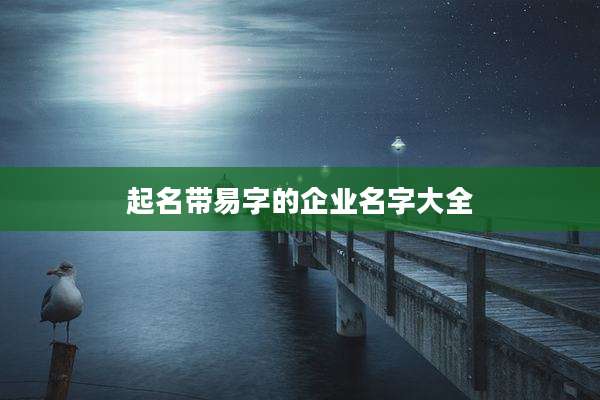 起名带易字的企业名字大全
