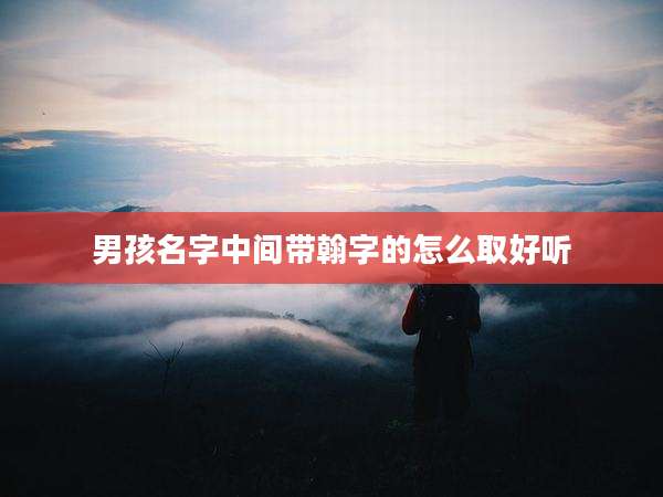 男孩名字中间带翰字的怎么取好听