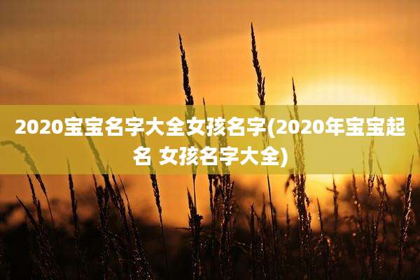 2020宝宝名字大全女孩名字(2020年宝宝起名 女孩名字大全)