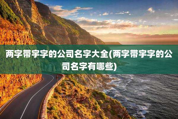 两字带宇字的公司名字大全(两字带宇字的公司名字有哪些)
