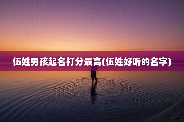 伍姓男孩起名打分最高(伍姓好听的名字)