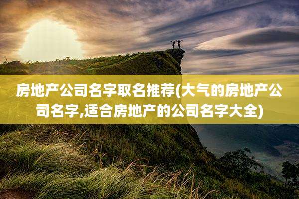 房地产公司名字取名推荐(大气的房地产公司名字,适合房地产的公司名字大全)