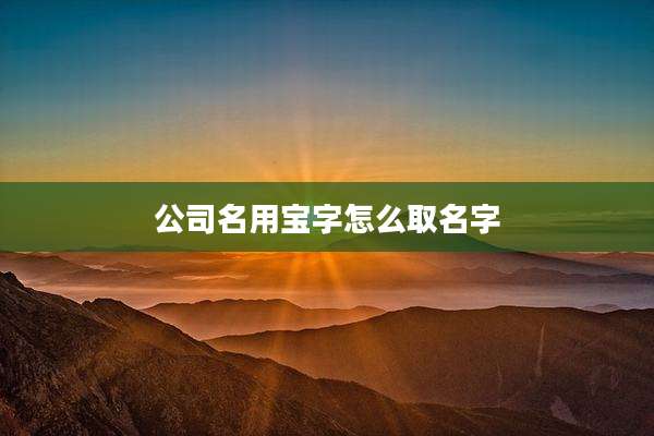 公司名用宝字怎么取名字