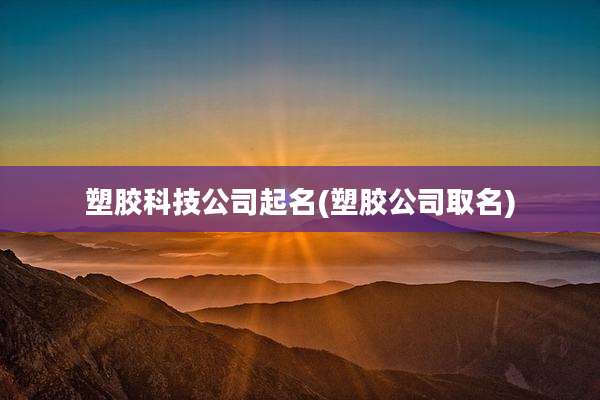 塑胶科技公司起名(塑胶公司取名)