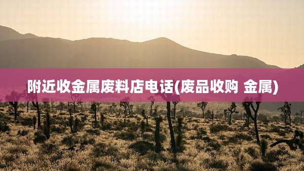 附近收金属废料店电话(废品收购 金属)