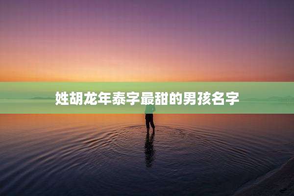 姓胡龙年泰字最甜的男孩名字