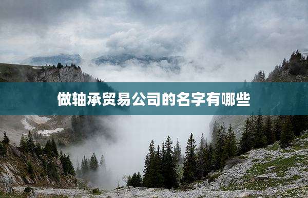 做轴承贸易公司的名字有哪些