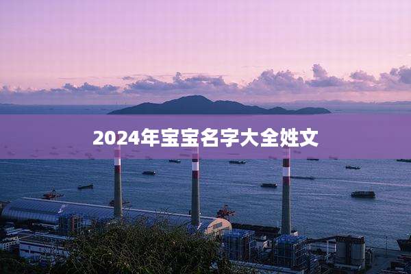 2024年宝宝名字大全姓文