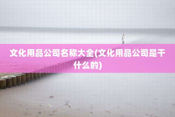 文化用品公司名称大全(文化用品公司是干什么的)