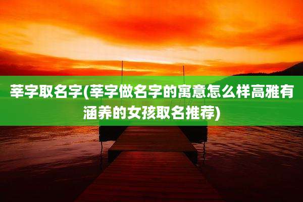 莘字取名字(莘字做名字的寓意怎么样高雅有涵养的女孩取名推荐)