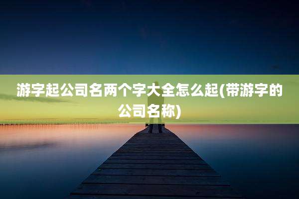 游字起公司名两个字大全怎么起(带游字的公司名称)
