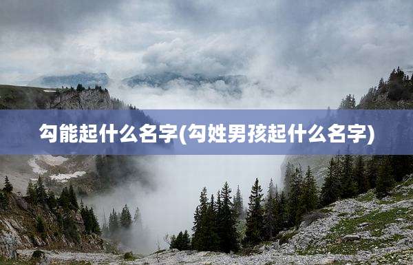 勾能起什么名字(勾姓男孩起什么名字)