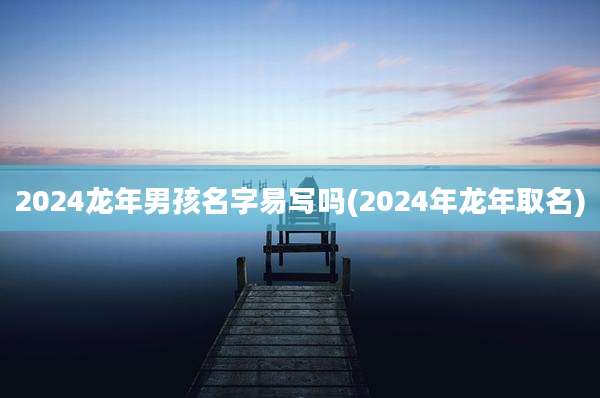 2024龙年男孩名字易写吗(2024年龙年取名)