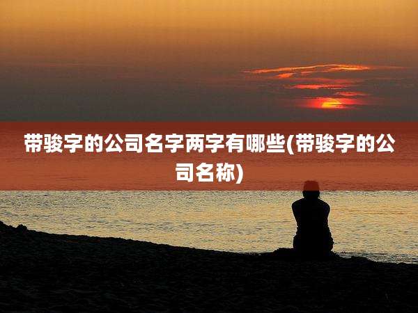 带骏字的公司名字两字有哪些(带骏字的公司名称)