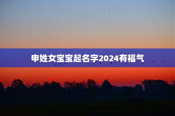 申姓女宝宝起名字2024有福气