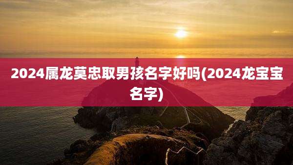 2024属龙莫忠取男孩名字好吗(2024龙宝宝名字)