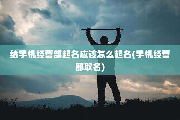 给手机经营部起名应该怎么起名(手机经营部取名)