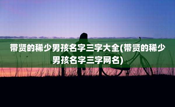 带贤的稀少男孩名字三字大全(带贤的稀少男孩名字三字网名)
