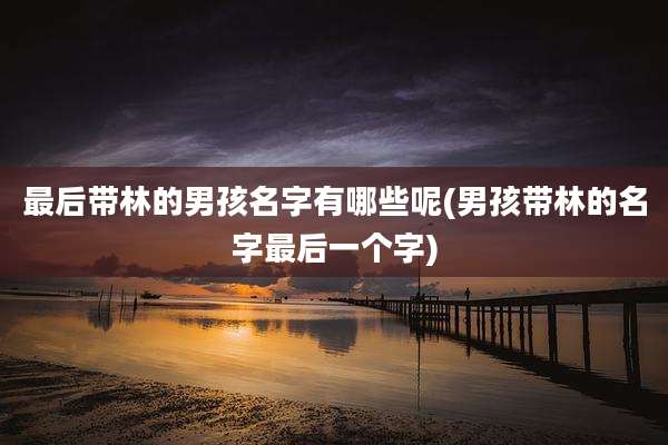 最后带林的男孩名字有哪些呢(男孩带林的名字最后一个字)