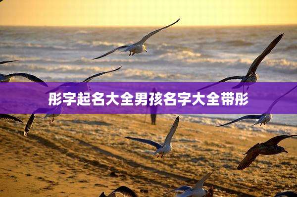 彤字起名大全男孩名字大全带彤