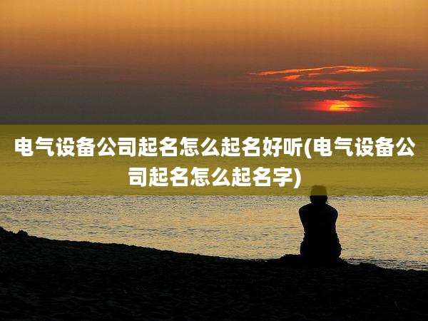 电气设备公司起名怎么起名好听(电气设备公司起名怎么起名字)