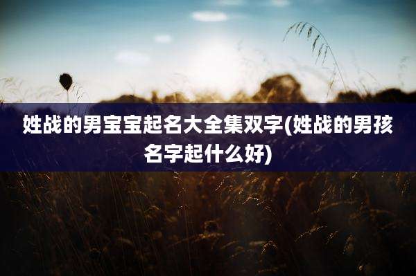 姓战的男宝宝起名大全集双字(姓战的男孩名字起什么好)