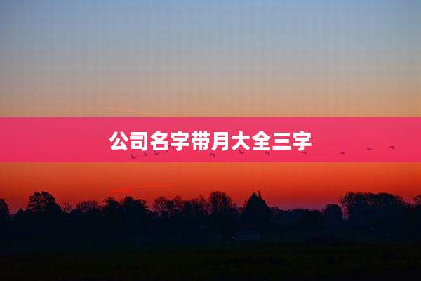公司名字带月大全三字