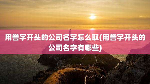 用誉字开头的公司名字怎么取(用誉字开头的公司名字有哪些)